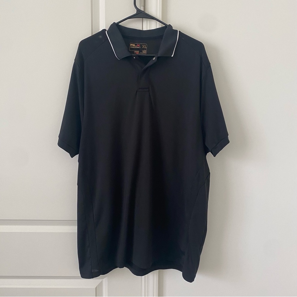 Ralph Lauren Mens RLX Polo Shirt XL Golf Wicking Black